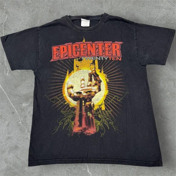 Epicenter Twenty Ten Graphic Concert Festival Distressed Shirt Y2K 90s Bands - M - Picture 1 of 7